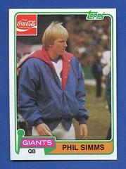 Phil Simms Football Cards 1981 Topps Coke Prices