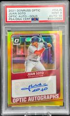 Juan Soto [Gold] #OA-JS Baseball Cards 2021 Panini Donruss Optic Autographs Prices
