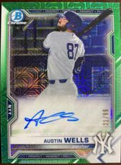 Austin Wells [Green Refractor] #BMA-AW Baseball Cards 2021 Bowman Chrome Mega Box Mojo Autographs Prices