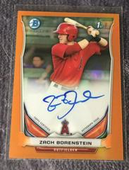 Zach Borenstein [Chrome Orange Refractor] #ZB Baseball Cards 2014 Bowman Prospect Autograph Prices