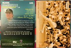 Mark McGwire [5x7 Gold] Baseball Cards 2016 Stadium Club Prices