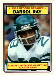Darrol Ray #7 Football Cards 1983 Topps Prices
