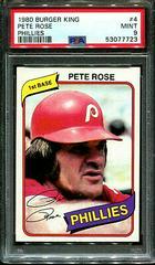 Pete Rose Baseball Cards 1980 Topps Burger King Phillies Prices