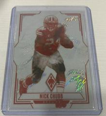 Nick Chubb [White Shimmer] #CON-11 Football Cards 2023 Panini Phoenix Contours Prices