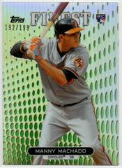 Manny Machado [Green Refractor] #80 Baseball Cards 2013 Finest Prices