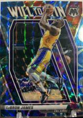 LeBron James [Reactive Blue] Basketball Cards 2020 Panini Mosaic Will to Win Prices