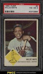 Willie Mays #5 Baseball Cards 1963 Fleer Prices