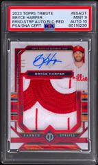 Bryce Harper [Red] Baseball Cards 2023 Topps Tribute Earned Stripes Autograph Relics Prices