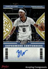 Ziaire Williams [Gold] #SC-ZWL Basketball Cards 2022 Panini Contenders Sophomore Autographs Prices