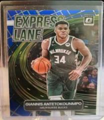 Giannis Antetokounmpo [Blue] #10 Basketball Cards 2022 Panini Donruss Optic Express Lane Prices