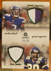 Cris Carter, Justin Jefferson [Prime Green] #RM-10 Football Cards 2022 Panini Luminance Reflected Materials Prices