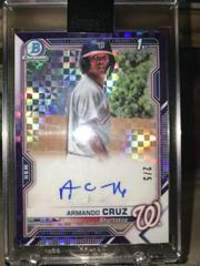 Armando Cruz [X] Baseball Cards 2021 Bowman Chrome Prospect Autographs Prices