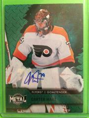 Carter Hart [Autograph Green] #79 Hockey Cards 2020 Skybox Metal Universe Prices