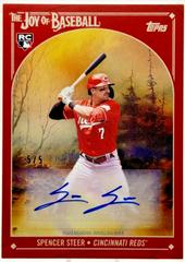 Spencer Steer [Autograph Bright Red] #3 Baseball Cards 2023 Topps X Bob Ross The Joy Of Prices