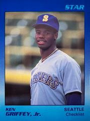 Ken Griffey Jr. [Checklist White Back] #1 Baseball Cards 1989 Star Griffey Jr Prices