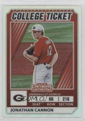 Jonathan Cannon [Signature Holo] #36 Baseball Cards 2022 Panini Elite Extra Edition College Tickets Optic Prices