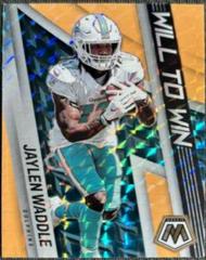 Jaylen Waddle [Orange Fluorescent] #WW-20 Football Cards 2022 Panini Mosaic Will to Win Prices