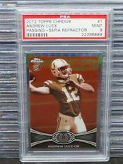 Andrew Luck [Passing Sepia Refractor] #1 Football Cards 2012 Topps Chrome Prices