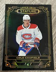 Cole Caufield [Photo Variant Black] #36 Hockey Cards 2022 Upper Deck Stature Prices