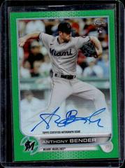 Anthony Bender [Green] #RA-AB Baseball Cards 2022 Topps Chrome Rookie Autographs Prices