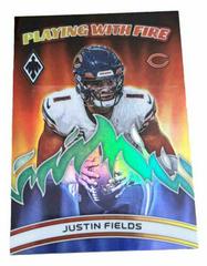 Justin Fields [Green] #PWF-10 Football Cards 2023 Panini Phoenix Playing with Fire Prices
