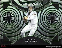 Derek Carr [Green Electric Etch] #20 Football Cards 2023 Panini Obsidian Tunnel Vision Prices