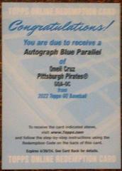Oneil Cruz [Blue] #GQA-OC Baseball Cards 2022 Topps Gypsy Queen Autographs Prices