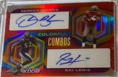 Derrick Brooks, Ray Lewis [Prismatic Red] #CC-16 Football Cards 2023 Leaf Vivid Autographs Colorful Combos Prices