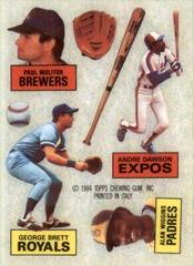 G. Brett, P. Molitor, A. Dawson, A. Wiggins Baseball Cards 1985 Topps Rub Downs Prices