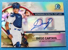 Diego Cartaya [Autograph] #BTP-10 Baseball Cards 2023 Bowman Scouts Top 100 Prices