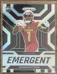 Jahan Dotson [Silver] #E-10 Football Cards 2022 Panini Prizm Emergent Prices