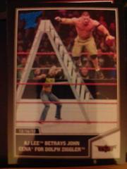 AJ Lee Betrays John Cena for Dolph Ziggler [Blue] #69 Wrestling Cards 2013 Topps Best of WWE Prices