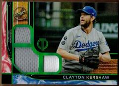 Clayton Kershaw [Green] Baseball Cards 2022 Topps Tribute Triple Relics Prices