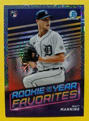 Matt Manning [Mega Box Mojo] #ROYF-8 Baseball Cards 2022 Bowman Rookie of the Year Favorites Prices