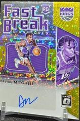 Davion Mitchell [Gold] Basketball Cards 2021 Panini Donruss Optic Fast Break Signatures Prices