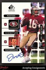 Joe Montana #J4A Football Cards 1999 SP Signature Montana Performances Prices