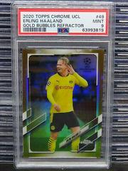 Erling Haaland [Gold Bubbles] #49 Soccer Cards 2020 Topps Chrome UEFA Champions League Prices