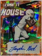 Jayden Reed [Crystal Orange ] Football Cards 2022 Leaf Valiant Autographs Take it to the House Prices