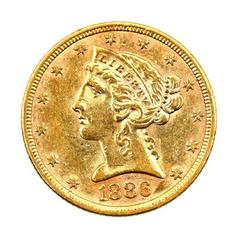 1886 Coins Liberty Head Half Eagle Prices