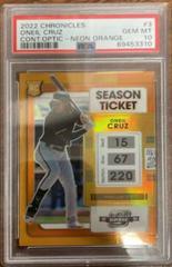 Oneil Cruz [Neon Orange] #3 Baseball Cards 2022 Panini Chronicles Contenders Optic Prices