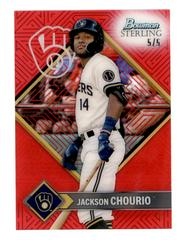 Jackson Chourio [Red] Baseball Cards 2023 Bowman Sterling Tek Prices