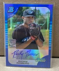 Ricky Romero [Blue Refractor Autograph] Baseball Cards 2005 Bowman Chrome Draft Picks Prices