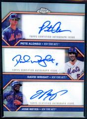 Pete Alonso, David Wright, Jose Reyes #TA-AWR Baseball Cards 2023 Topps Chrome Update Triple Autographs Prices
