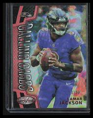 Lamar Jackson [Red] #CALL-12 Football Cards 2023 Panini Certified Calling Prices