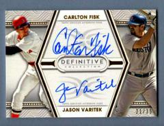 Carlton Fisk, Jason Varitek Baseball Cards 2022 Topps Definitive Dual Autograph Collection Prices