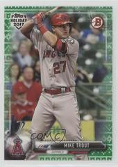 Mike Trout [Green Holiday Sweater] Baseball Cards 2017 Topps Holiday Bowman Prices