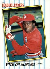 Vince Coleman Baseball Cards 1987 Fleer League Leaders Prices