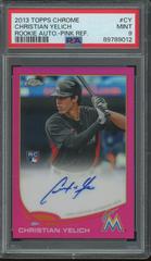 Christian Yelich [Pink Refractor] #CY Baseball Cards 2013 Topps Chrome Rookie Autograph Prices