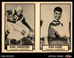 Earl Lunsford, Don Luzzi Football Cards 1962 Topps CFL Prices