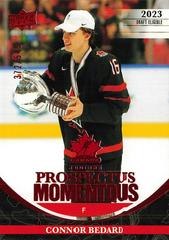 Connor Bedard [Red] Hockey Cards 2023 Upper Deck Team Canada Juniors Prospectus Momentous Prices